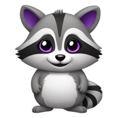 Purple raccoon says good morning sticker