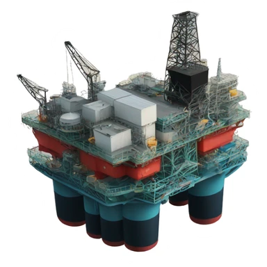 Oil offshore platform sticker