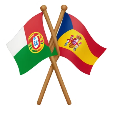 Portugal and Spain Flags  sticker