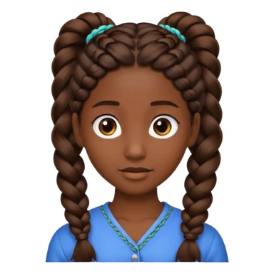 just hair braided hair tail sticker