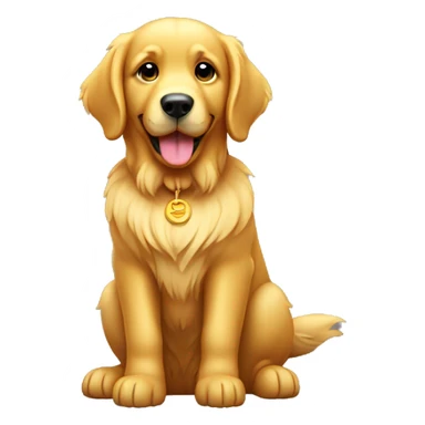 gold retriever sitting  sticker
