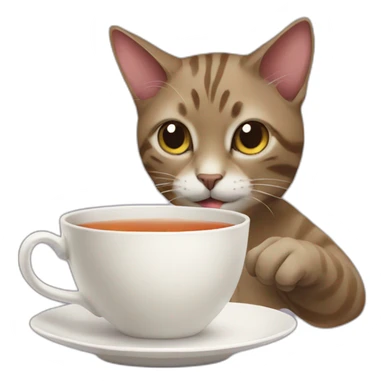 cat catch tea sticker