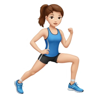 menina malhando perna, cabelo castanho pele clara  sticker