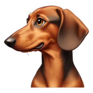 Dog head reality dachshund Looks to the left side sticker