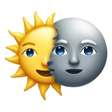 sun and moon together sticker