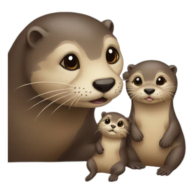 mother and daughter otter sticker