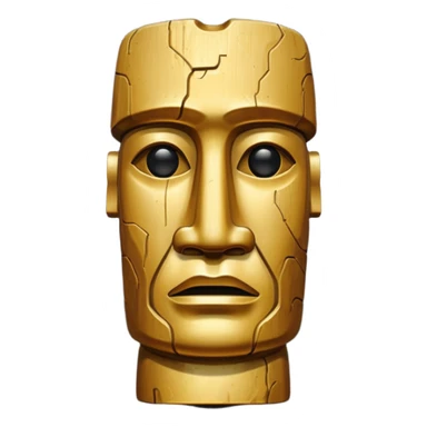 🗿 Gold moai sticker