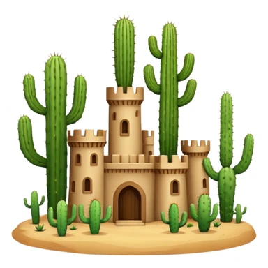 castle cactus sticker