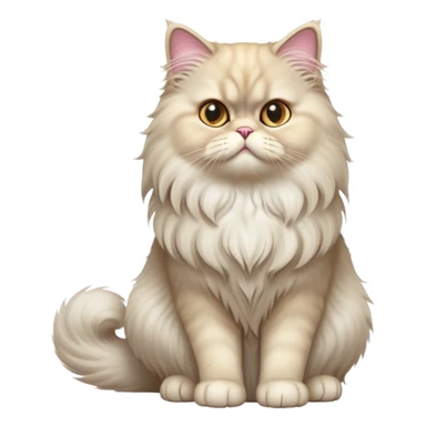 cinematic-[persian cat]-realistic-full-body-sitting-emoji,-tail-curled-playfully-around-its-paws,-head-tilted-dramatically,-fluffy-[persian cat]-fur,-simplified-yet-realistic-focused-features,-highly-detailed,-glowing-with-an-almost-sarcastic-glow sticker
