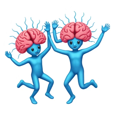 Last two brain cells dancing sticker