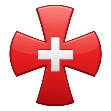 red medical cross symbol on a white background sticker
