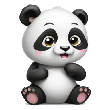 a cute panda with a sign writing no sticker