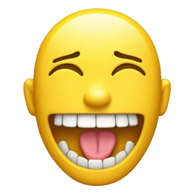 Smiling emoji with yellow bone in mouth  sticker