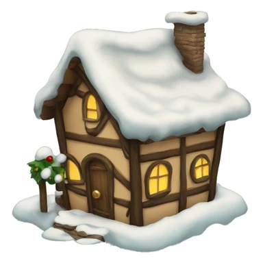 christmas elf house with rolled roof sticker