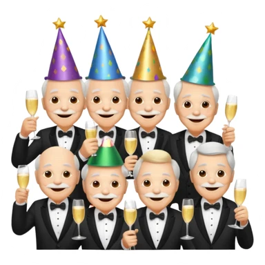 party hatted old men sticker