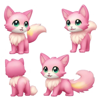  High quality Cute Cool Kawaii edgy Pretty Chibi Fur-Sona Shiny Colorful Sparkly Fakemon Full Body sticker