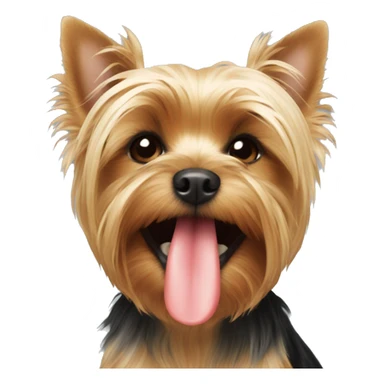 yorkie licking sticker