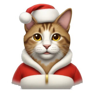 cat in a santa claus costume sticker