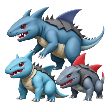 Amaura-Gible-Aggron-Pokémon (full body) sticker