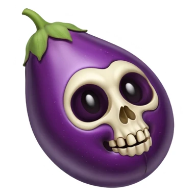 Eggplant with skull emoji sticker
