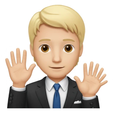 consulting man with hand with white skin and blonde hair helping sticker