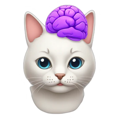 cat with a big brain sticker