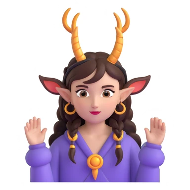 girl with fantasy horns sticker