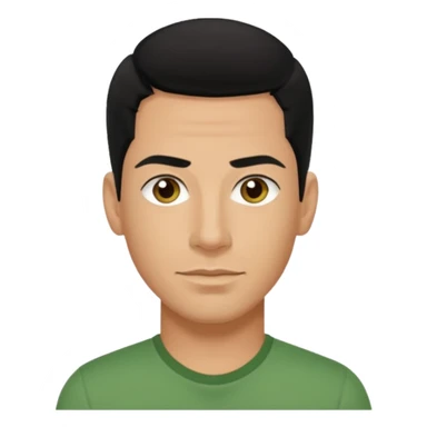 Danny Wood brown eyes, black hair, green shirt  sticker