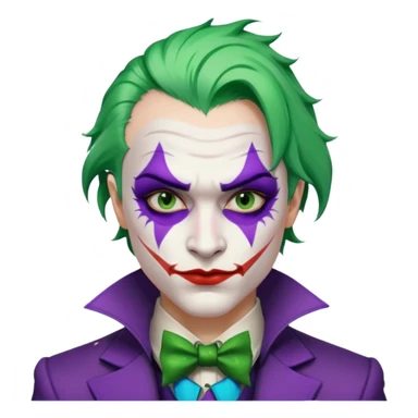 Glitter Purple and White Joker Gangster Green Hair sticker