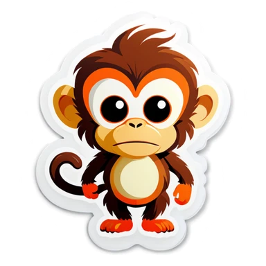 Monkey with horns sticker