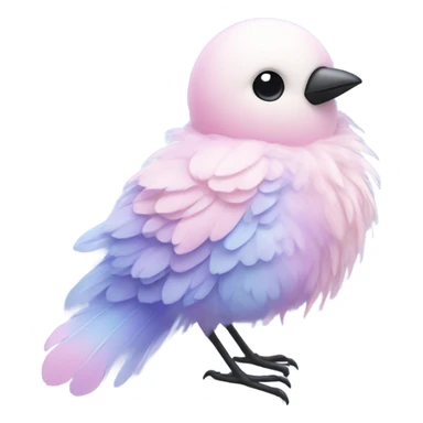 Cotton candy colored bird sticker