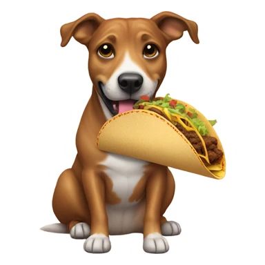 Dog eating taco sticker