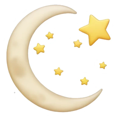 Moon with star sticker