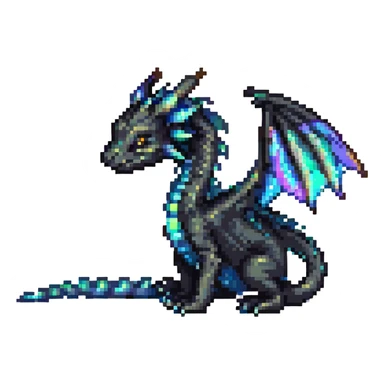 black iridescent dragon sticker