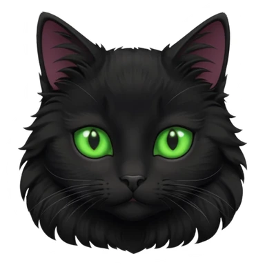 A beautiful cat black with Green eyes with body sticker
