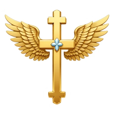 Symbol of cross with  wings on left and right  sticker
