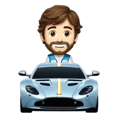 Fernando alonso celebrando el tercer mundial con Aston Martin sticker