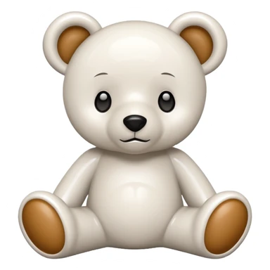 Porcelain teddy bear sticker