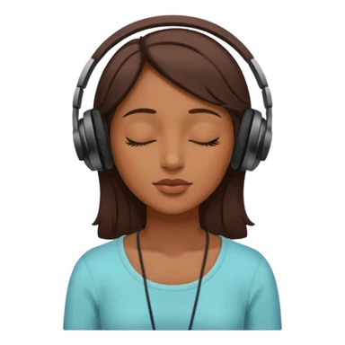 Woman listening to music with closed eyes sticker