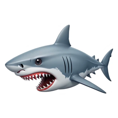 scary shark with sharp teeth sticker