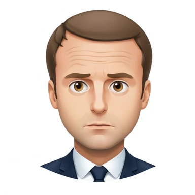 Macron in panic realistic picture sticker
