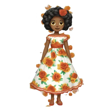 Mexican Floral Dress no person sticker