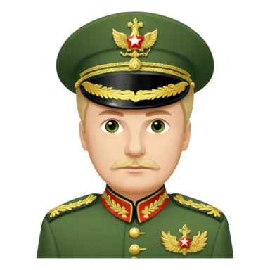 Generate a photorealistic Russian general in a green general's uniform. maximum quality and realism sticker