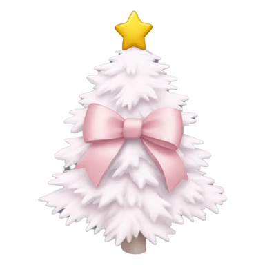 Cute light pink bow sitting on top of a white Christmas tree sticker