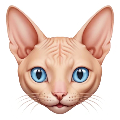 Happy Sphynx Cat with light blue eyes sticker