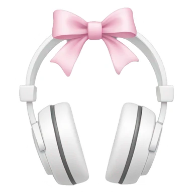 White headphones with baby pink bows sticker