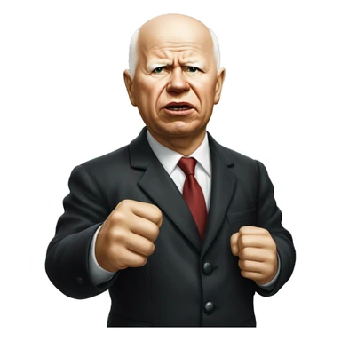 Khrushchev photorealistic threatens with his fist sticker