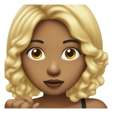 lightskin black girl with blonde hair blowing a kiss  sticker