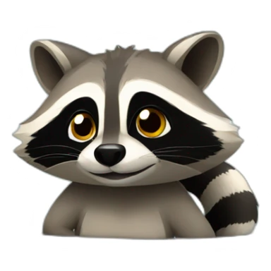 Raccoon in a télévision sticker