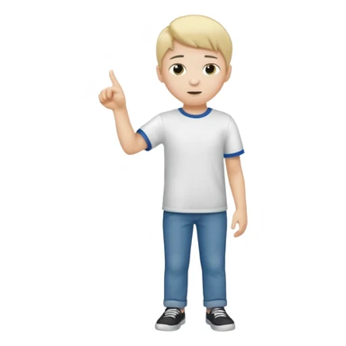 full body boy poiting at something sticker